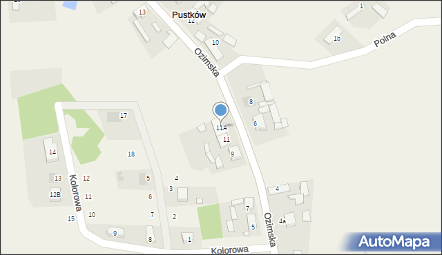 Pustków, Ozimska, 11A, mapa Pustków