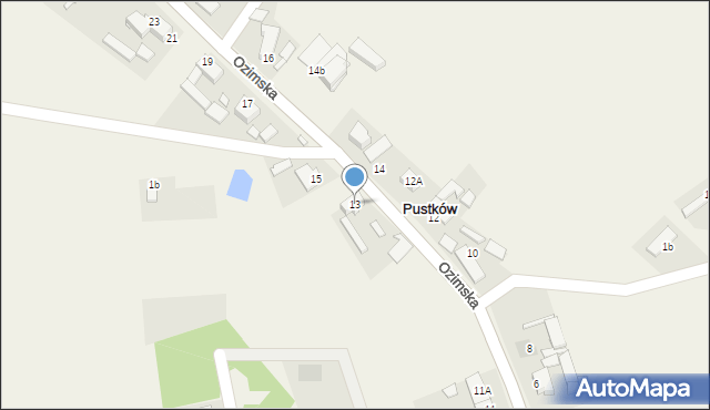 Pustków, Ozimska, 13, mapa Pustków