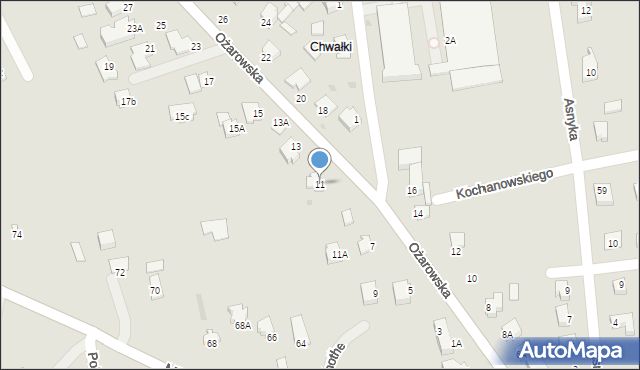 Sandomierz, Ożarowska, 11, mapa Sandomierza