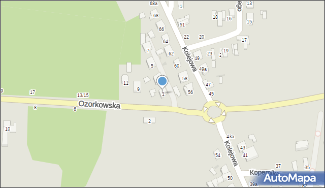 Stryków, Ozorkowska, 1, mapa Stryków