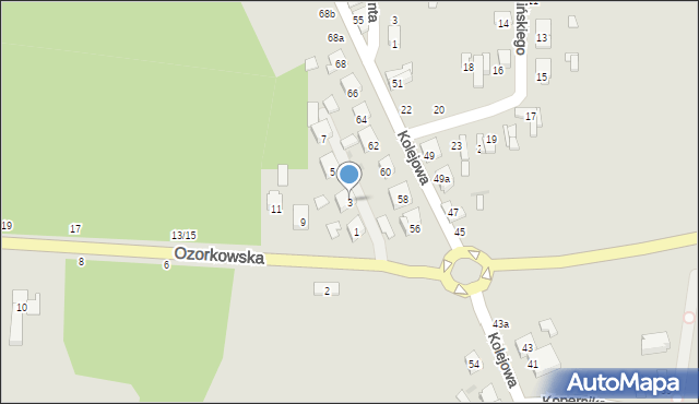 Stryków, Ozorkowska, 3, mapa Stryków