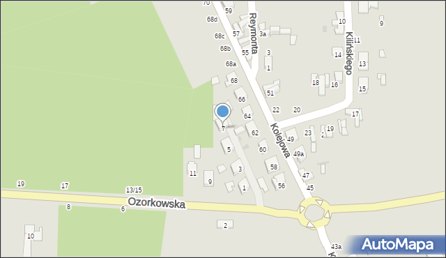 Stryków, Ozorkowska, 7, mapa Stryków