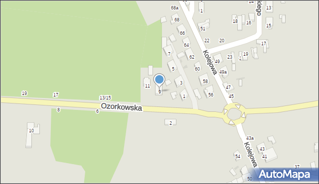 Stryków, Ozorkowska, 9, mapa Stryków