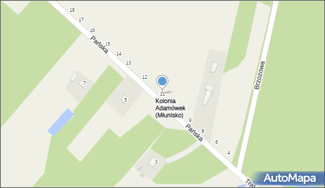 Adamówek, Pańska, 11, mapa Adamówek