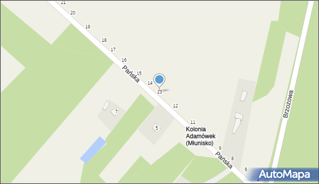 Adamówek, Pańska, 13, mapa Adamówek