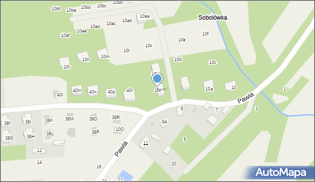 Adamowizna, Pawia, 10t, mapa Adamowizna