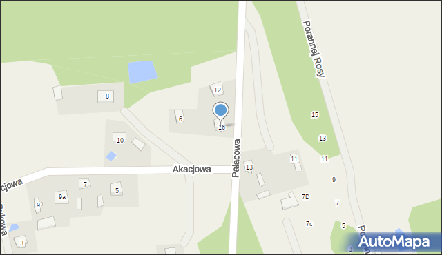 Anielew, Pałacowa, 16, mapa Anielew