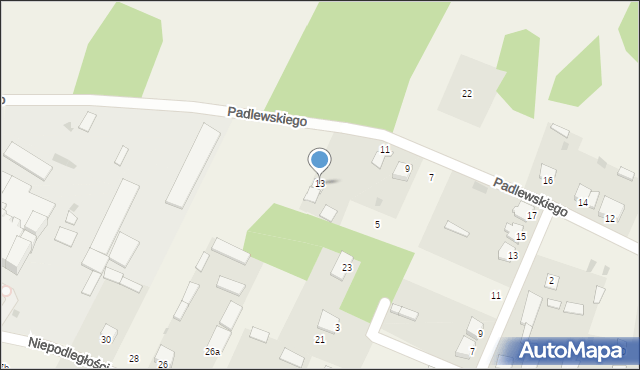 Baranowo, Padlewskiego Zygmunta, gen., 13, mapa Baranowo