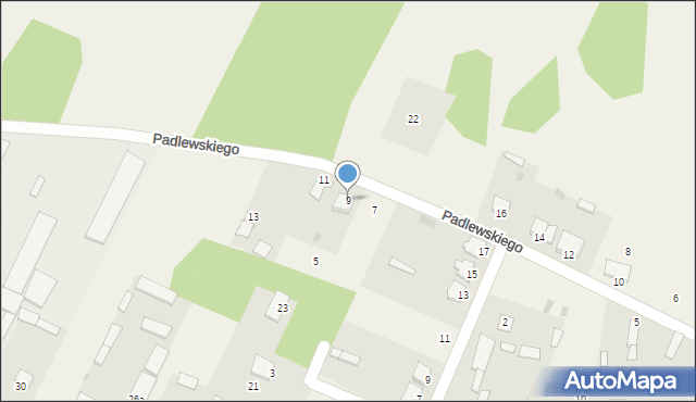 Baranowo, Padlewskiego Zygmunta, gen., 9, mapa Baranowo