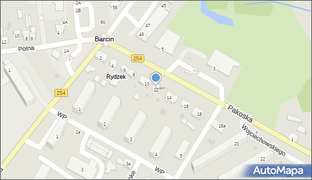 Barcin, Pakoska, 12, mapa Barcin