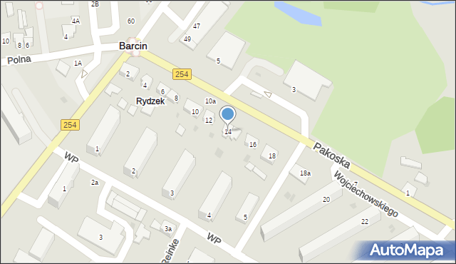 Barcin, Pakoska, 14, mapa Barcin