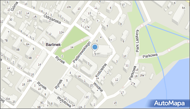 Barlinek, Paderewskiego Ignacego Jana, 3, mapa Barlinek