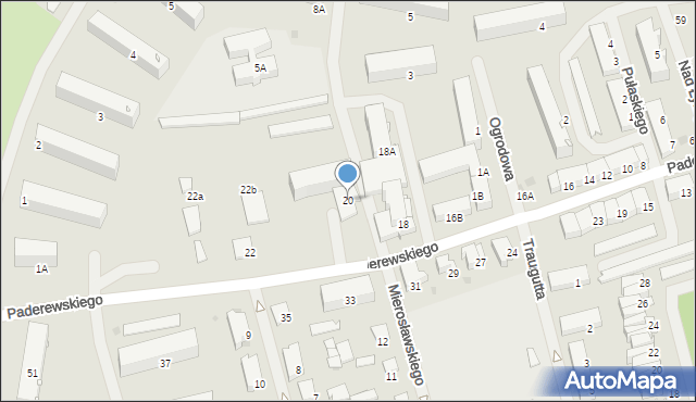 Bartoszyce, Paderewskiego Ignacego Jana, 20, mapa Bartoszyce