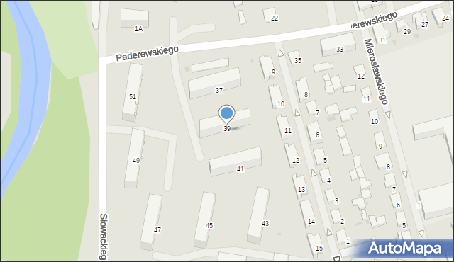 Bartoszyce, Paderewskiego Ignacego Jana, 39, mapa Bartoszyce
