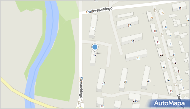 Bartoszyce, Paderewskiego Ignacego Jana, 49, mapa Bartoszyce