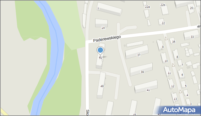 Bartoszyce, Paderewskiego Ignacego Jana, 51, mapa Bartoszyce