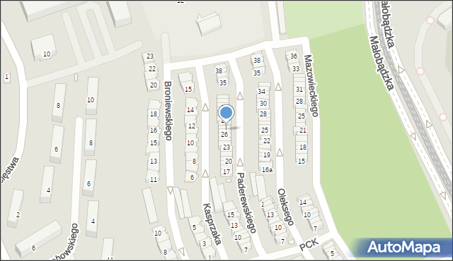 Będzin, Paderewskiego Ignacego Jana, 27, mapa Będzin