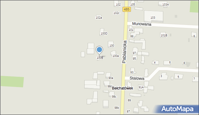 Bełchatów, Pabianicka, 100B, mapa Bełchatów