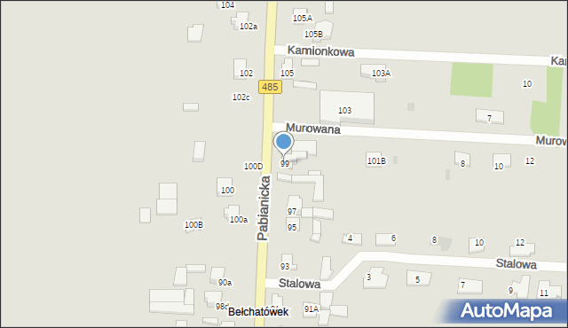 Bełchatów, Pabianicka, 99, mapa Bełchatów