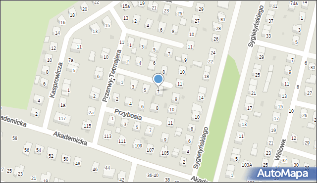 Biała Podlaska, Paderewskiego Ignacego Jana, 7, mapa Białej Podlaskiej