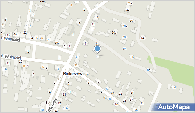 Białaczów, Parczowska, 2, mapa Białaczów