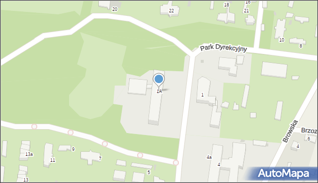 Białowieża, Park Dyrekcyjny, 1A, mapa Białowieża