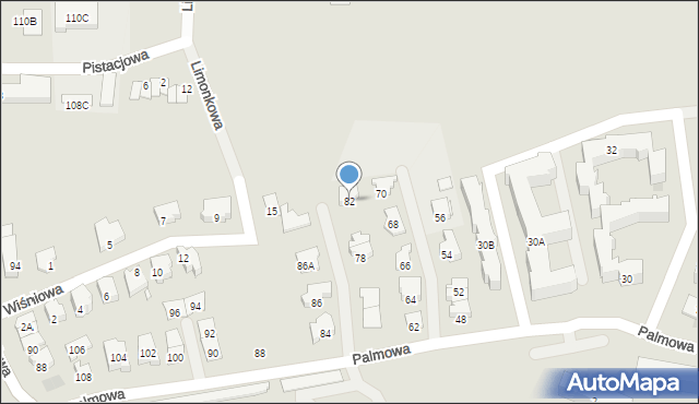 Białystok, Palmowa, 82, mapa Białegostoku