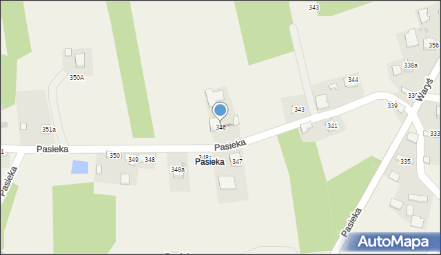 Bielcza, Pasieka, 346, mapa Bielcza