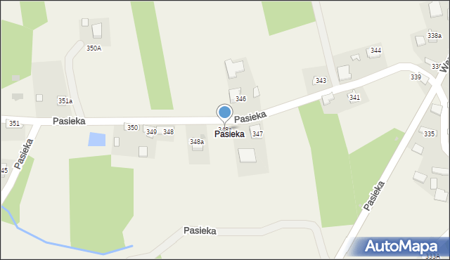 Bielcza, Pasieka, 348a, mapa Bielcza