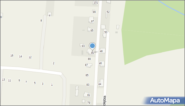 Bielicha, Pawia, 91, mapa Bielicha