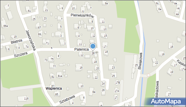 Bielsko-Biała, Palenica, 16, mapa Bielsko-Białej