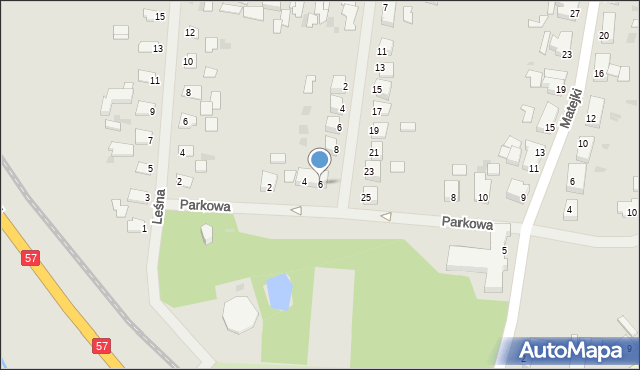 Biskupiec, Parkowa, 6, mapa Biskupiec