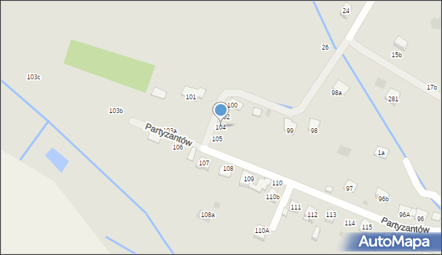 Boguchwała, Partyzantów, 104, mapa Boguchwała