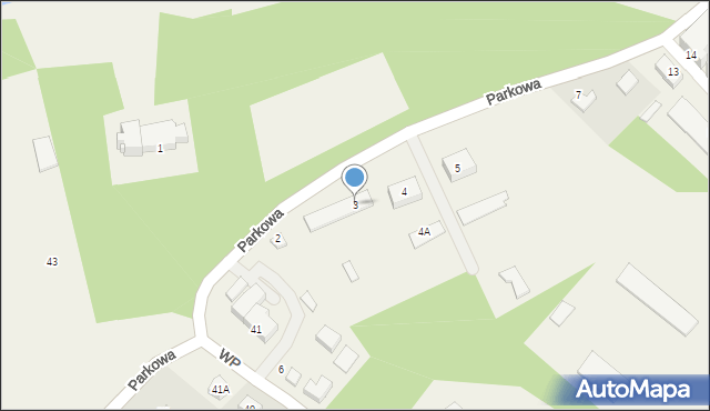 Borki, Parkowa, 3, mapa Borki