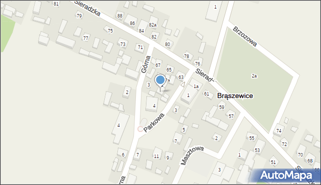 Brąszewice, Parkowa, 2, mapa Brąszewice