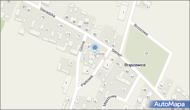 Brąszewice, Parkowa, 2a, mapa Brąszewice