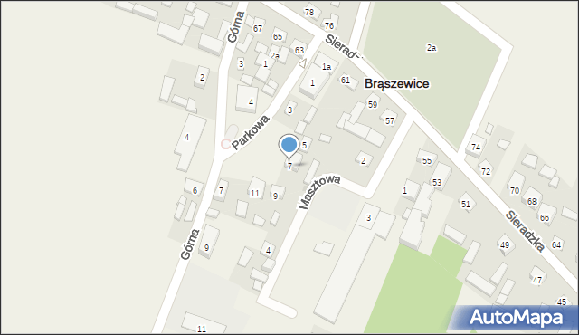 Brąszewice, Parkowa, 7, mapa Brąszewice