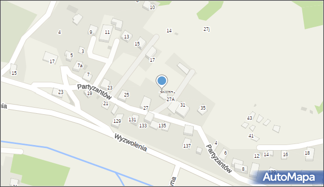 Brenna, Partyzantów, 29, mapa Brenna