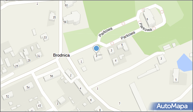 Brodnica, Parkowa, 2, mapa Brodnica