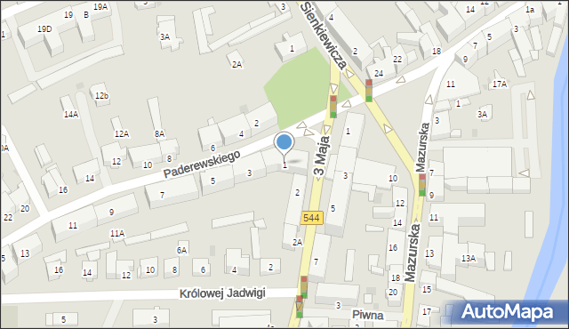 Brodnica, Paderewskiego Ignacego Jana, 1, mapa Brodnica