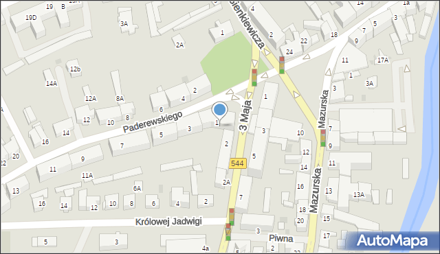 Brodnica, Paderewskiego Ignacego Jana, 1c, mapa Brodnica