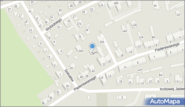 Brodnica, Paderewskiego Ignacego Jana, 22a, mapa Brodnica