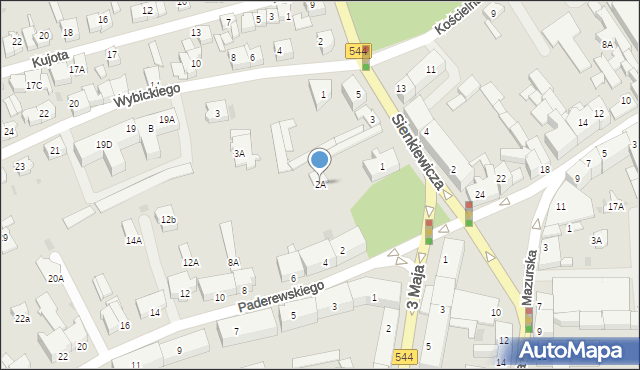 Brodnica, Paderewskiego Ignacego Jana, 2A, mapa Brodnica