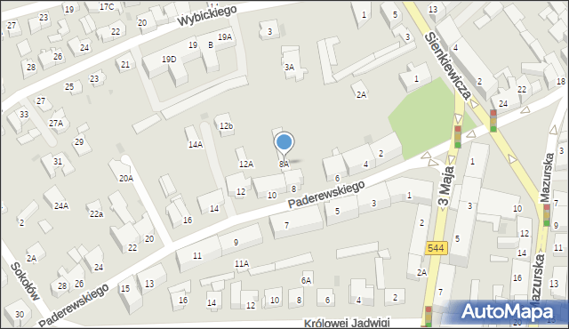 Brodnica, Paderewskiego Ignacego Jana, 8A, mapa Brodnica