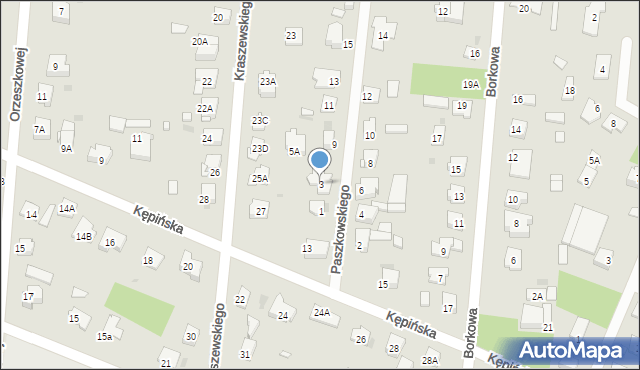 Brwinów, Paszkowskiego Franciszka, 3, mapa Brwinów
