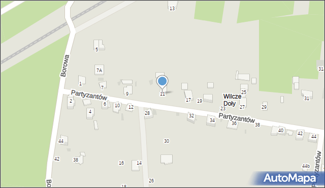 Brzeszcze, Partyzantów, 11, mapa Brzeszcze