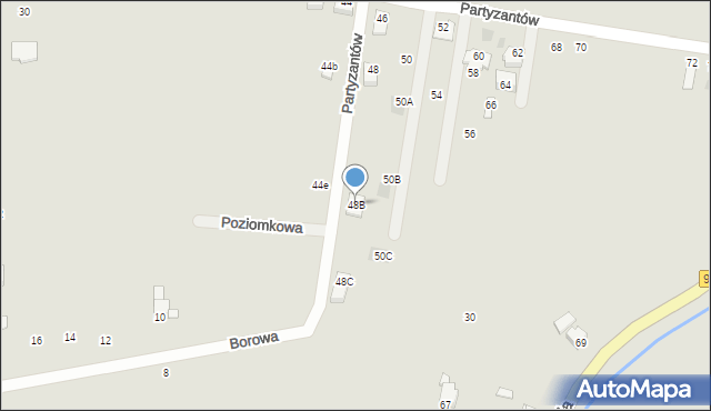 Brzeszcze, Partyzantów, 48B, mapa Brzeszcze