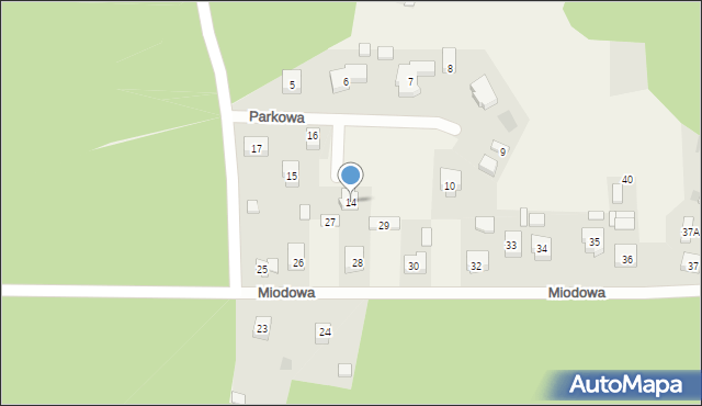 Brzeźno, Parkowa, 14, mapa Brzeźno