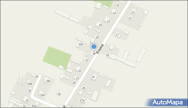 Budziszewice, Paska Jana Chryzostoma, 20, mapa Budziszewice