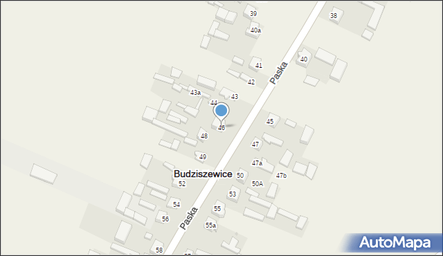 Budziszewice, Paska Jana Chryzostoma, 46, mapa Budziszewice